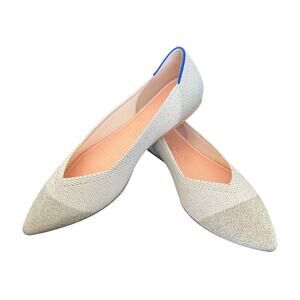 Rothy’s New in Box The Point Diamond Metallic Flats 8.5